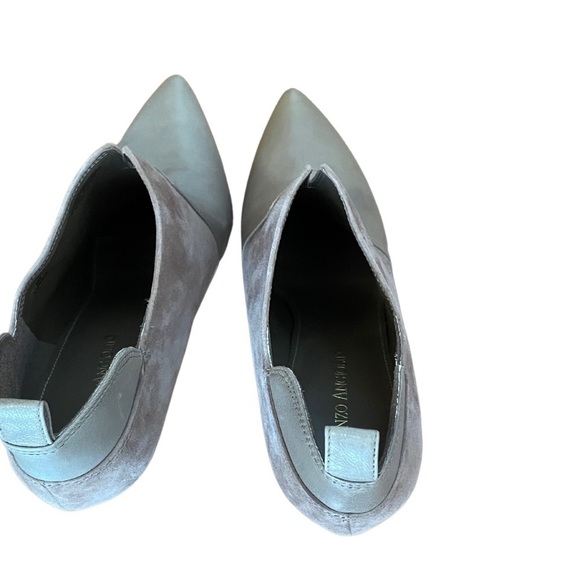 Vintage Enzo Angiolini Leather And Suede  Booties Pointed Toe Kitten Heel - Picture 3 of 8